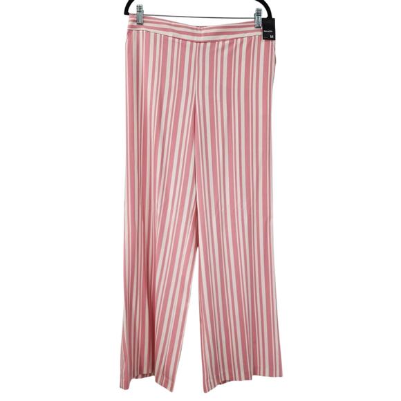 NEW YORK & COMPANY Pink Striped Palazzo Wide Leg Pants Womens Size Medium M - Picture 1 of 9